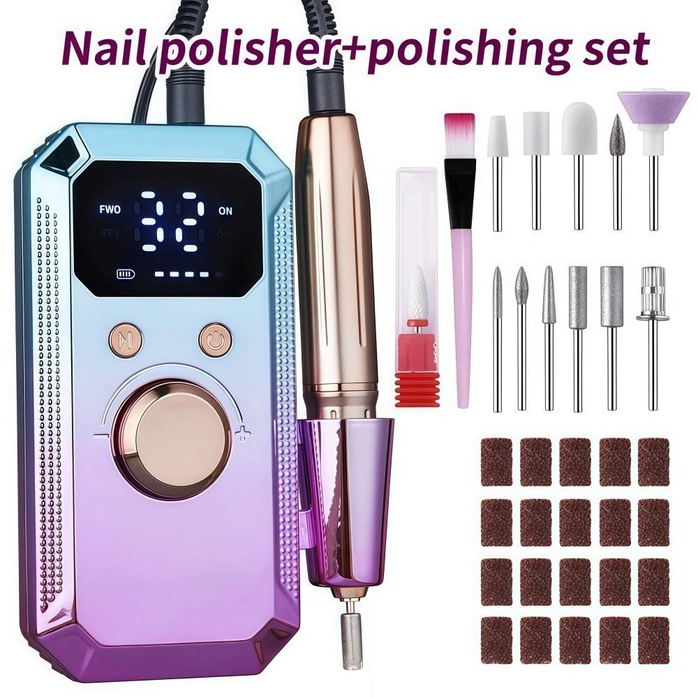 Rechargeable Electric Nail Polishing Grinder LED Display Nail Grinder Nail Tools