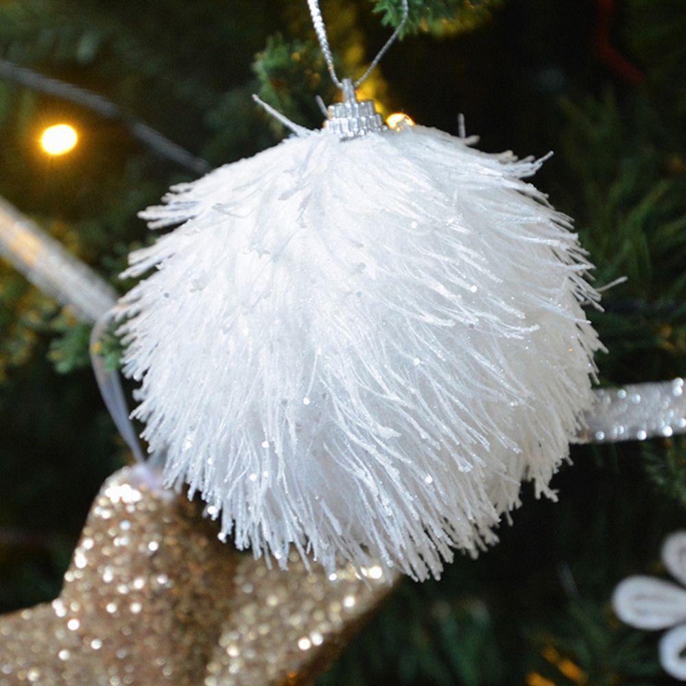 6cm Ball Pendant Snowflower Foam Balls Unique Christmas Tree Decor Party Favors