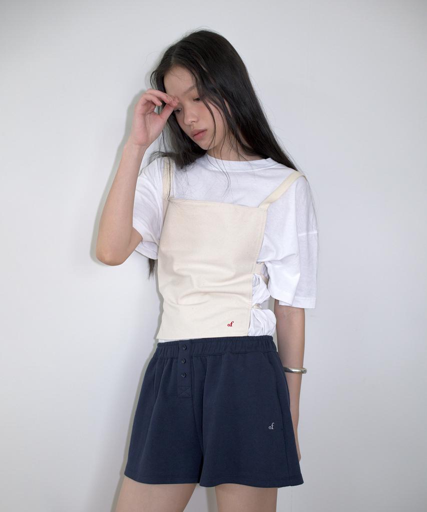 Obeodyupeulleeo Button Pointed Shorts_Navy