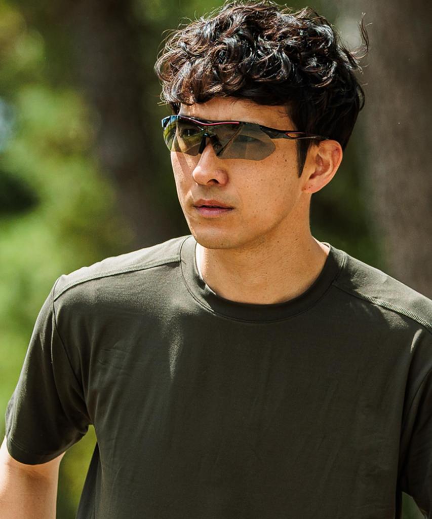 Polarized Photochromic Polarized Sports UV A-Fit Men's Sunglasses, Sunglasses, Protection, UV400, Black/Red, AF-7001HTSM-C3