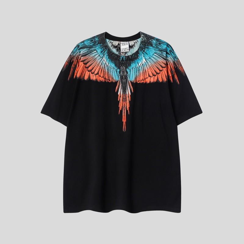 MB Gradient Wings T Shirt Men Women Loose Casual Short Sleeve Tee