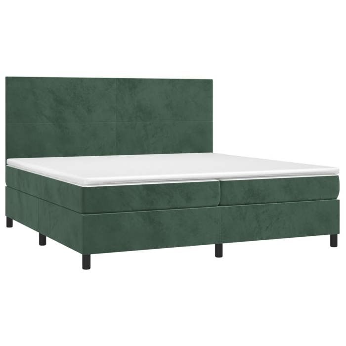 VidaXL Sommier à Lattes de Lit avec Matelas LED, Lit Rembourré avec Tête de Lit, Lit Double, Lit Adulte de Chambre, Moderne, 3136026