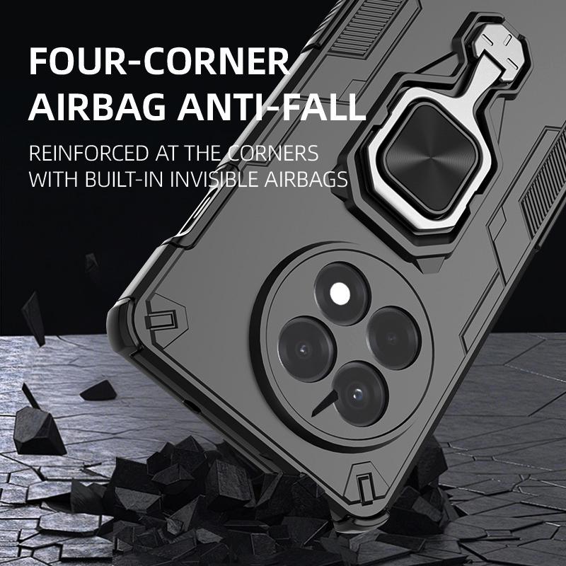 KEYSION Shockproof Case for OnePlus 13R 5G Soft Silicone+PC Upright Metal Ring Stand Phone Back Cover for OnePlus 1+Ace 5 Pro 5G