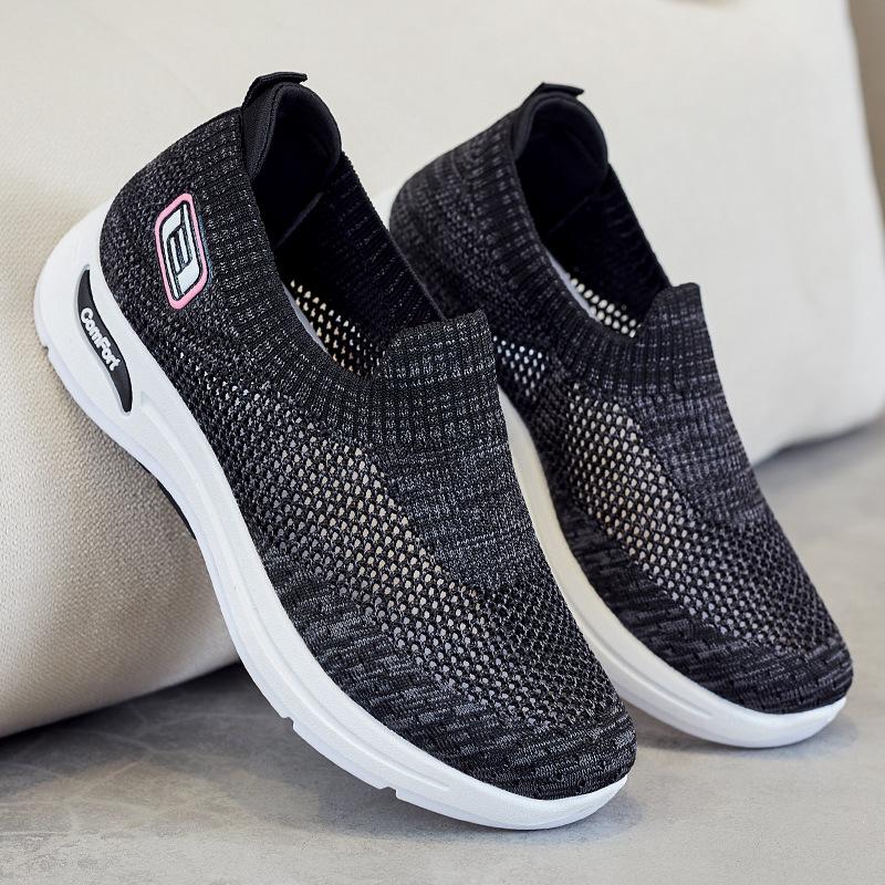 Shoes women's summer new foreign trade casual mother shoes Douyin same socks mesh shoes soft-soled sports shoes women