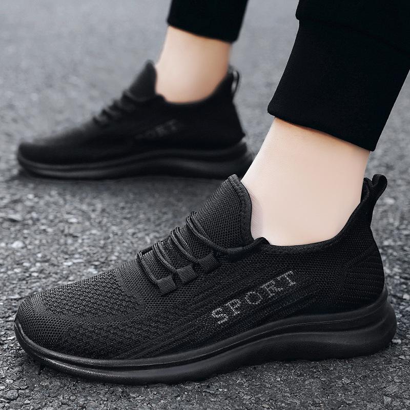 Shoes men's 2025 spring new foreign trade men's shoes polyurethane fly-woven single shoes casual breathable sports shoes men's
