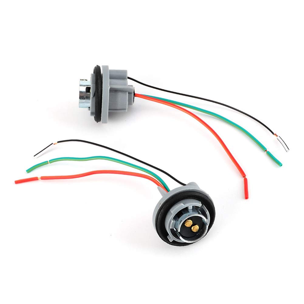 1157 Socket Connector, BAY15D/1157 Iron Core Lamp Holder Adapter Base Socket Connector Harness Plug Brake/Stop/Turn Signal Light