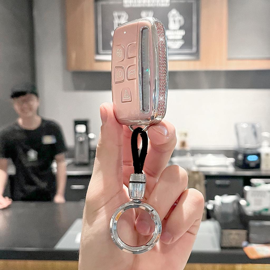 High End Side Diamonds For Land Rover Range Rover Sport Velar Evoque Freelander Discovery Jaguar Xf Xj Xjl Xe Car Key Case Cover