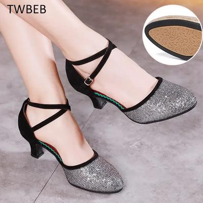 Fashion Summer New Women's Ballroom Dance Shoes for Women Soft Latin Dance Shoes for Girls Salsa Tango Sandals