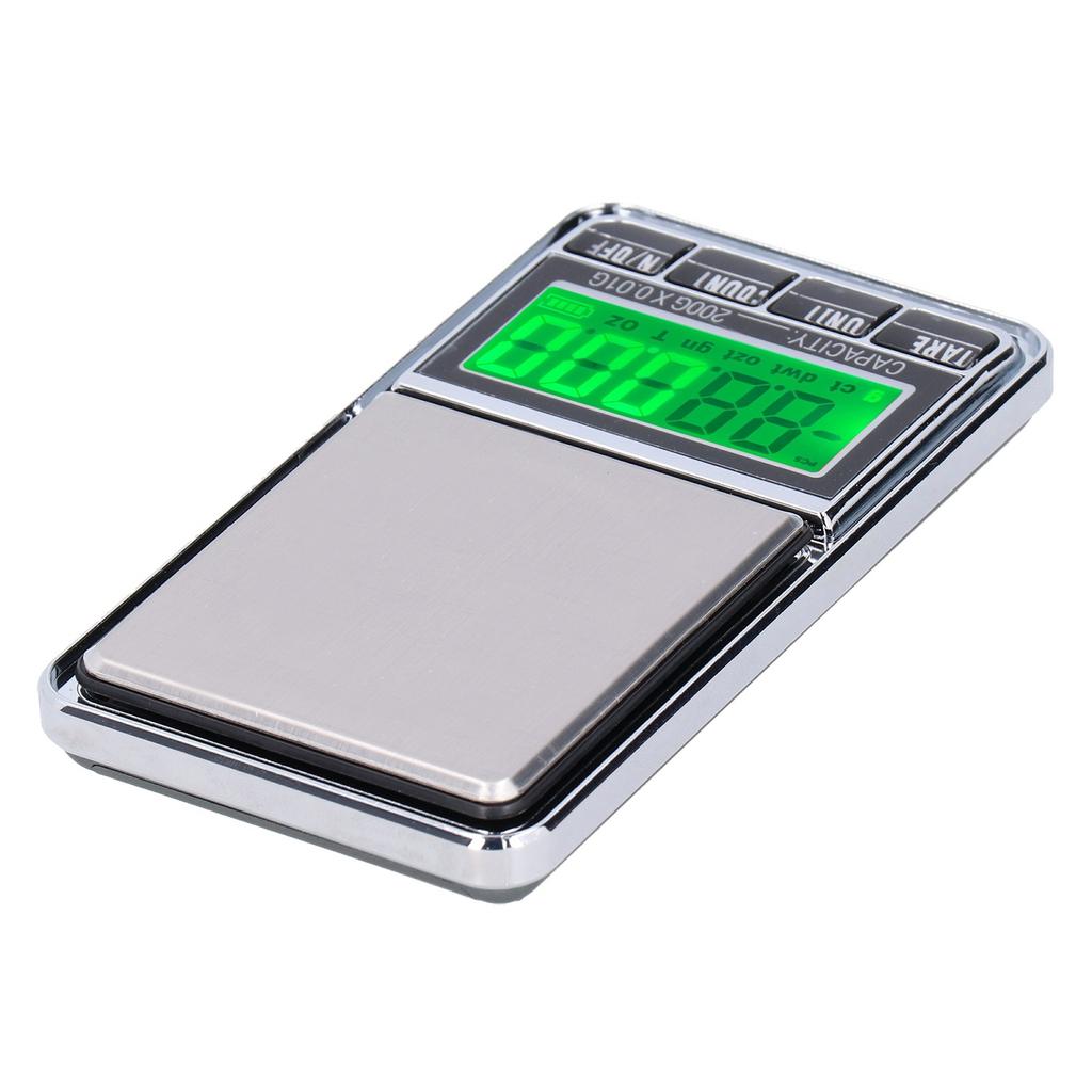 Electronic Jewelry Scale Pocket Digital Carat Scales with Green Backlight LCD Display0.01/200G