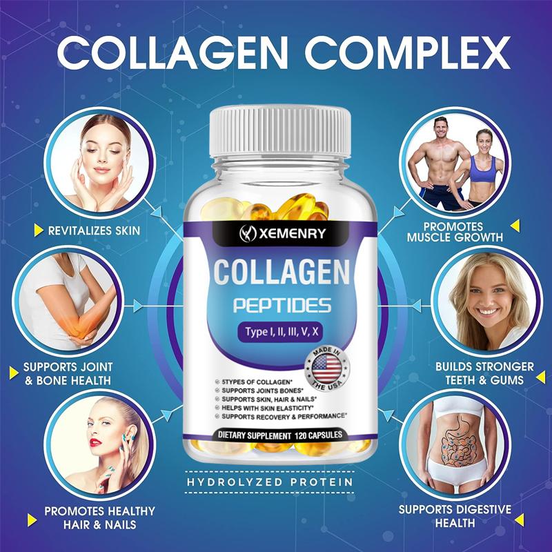 XEMENRY - Collagen Peptide Capsules - Health for Joints, Bones, Skin, Hair, and Nails