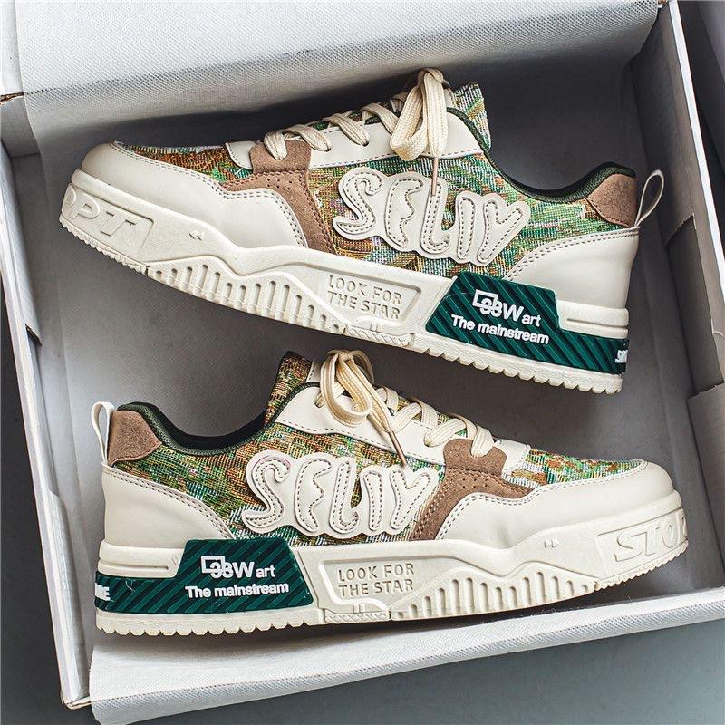 Mode Herren Sneaker Flache Studentenschuhe Atmungsaktive Mode Schnür-Sneaker für Herrenkomfort Sportschuhe zum Joggen Zapatillas Hombre