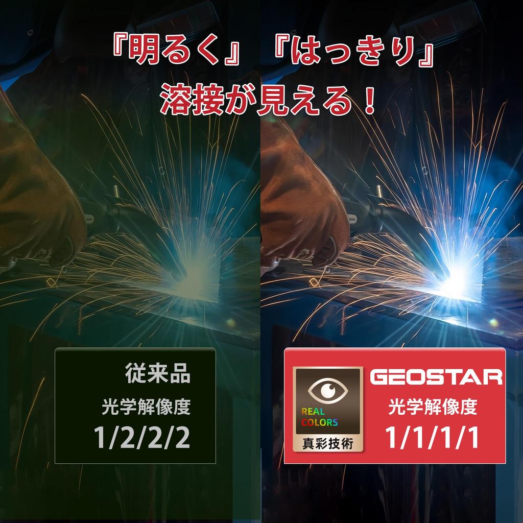 GEOSTAR Welding Helmet New LCD Welding Helmet for and ARC Solar Replaceable Shows True Colors Auto-Shading [2025 Model] Solar-Powered,