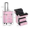 HOMCOM - Make-up-Koffer - Aluminiumlegierung - 36x23x58cm - Rosa