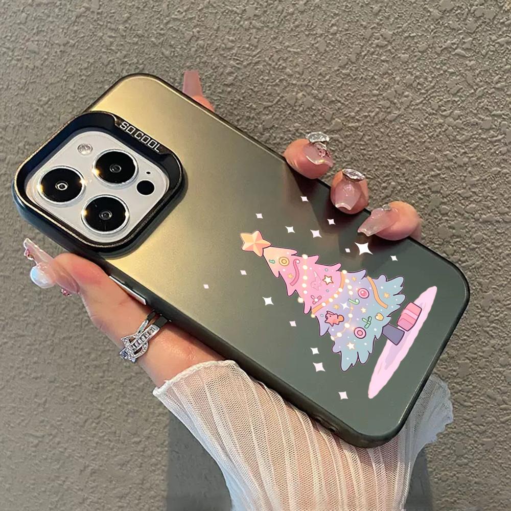 Colorful Christmas Tree Phone Case For iPhone 17 Pro Max 16 15 14 Pro Max 13 12 11 Pro 7 8 Plus XS X 16E ShockProof Matter Cover