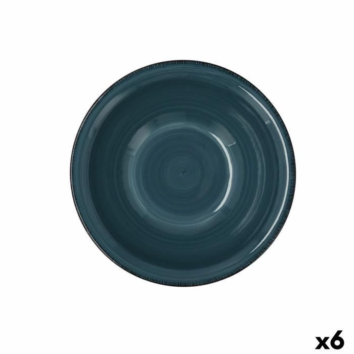 Bol - Quid Vita - Céramique - Bleu - 18 cm - Pack de 6 unités