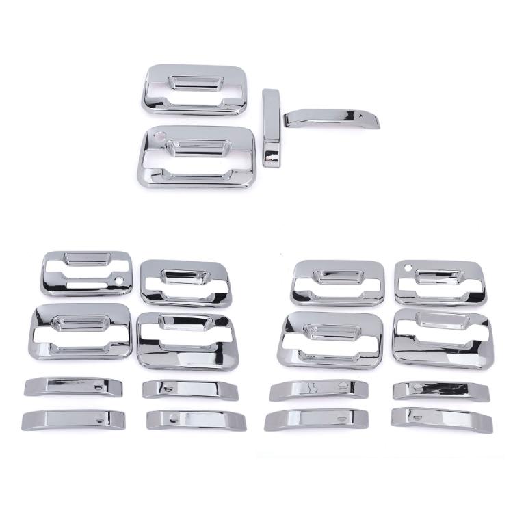 Silver Look Exterior Handle Trim Set, 4 Piece ABS Door Handle Covers for 2004-2014 Truck Door Area Update Daily