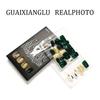 24Pcs Christmas Press On Nail Glittering Green Gold Design Fake Nail for Parties Christmas Theme Salon Quality