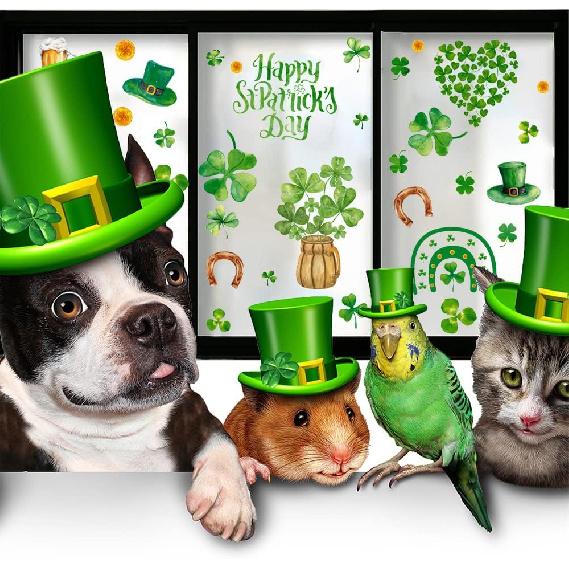 192 PCS 16 Sheets St Patricks Day Decorations Holiday Spring Window Clings - St. Patrick's Day Window Clings Decor Stickers Decals for Glass Window