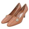 Excellent Pumps FLAVIANA GanciniMetal Stitch Design Brown Leather Women 6.5 Used
