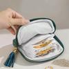 Exquisite Jewelry Storage Bag With Tassel Pendant Ring Zipper Jewelry Bag Large Capacity Travel Crystal Bracelet Storage Pouch