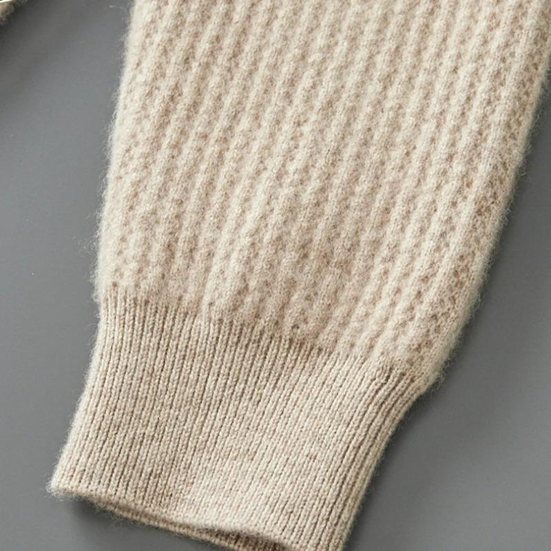 Felpa Cardigan con Zip Spessa da Uomo Maglione Lavorato a Maglia in Lana Merino Casual Larga Autunno Inverno Felpa Calda Giacca a Manica Lunga