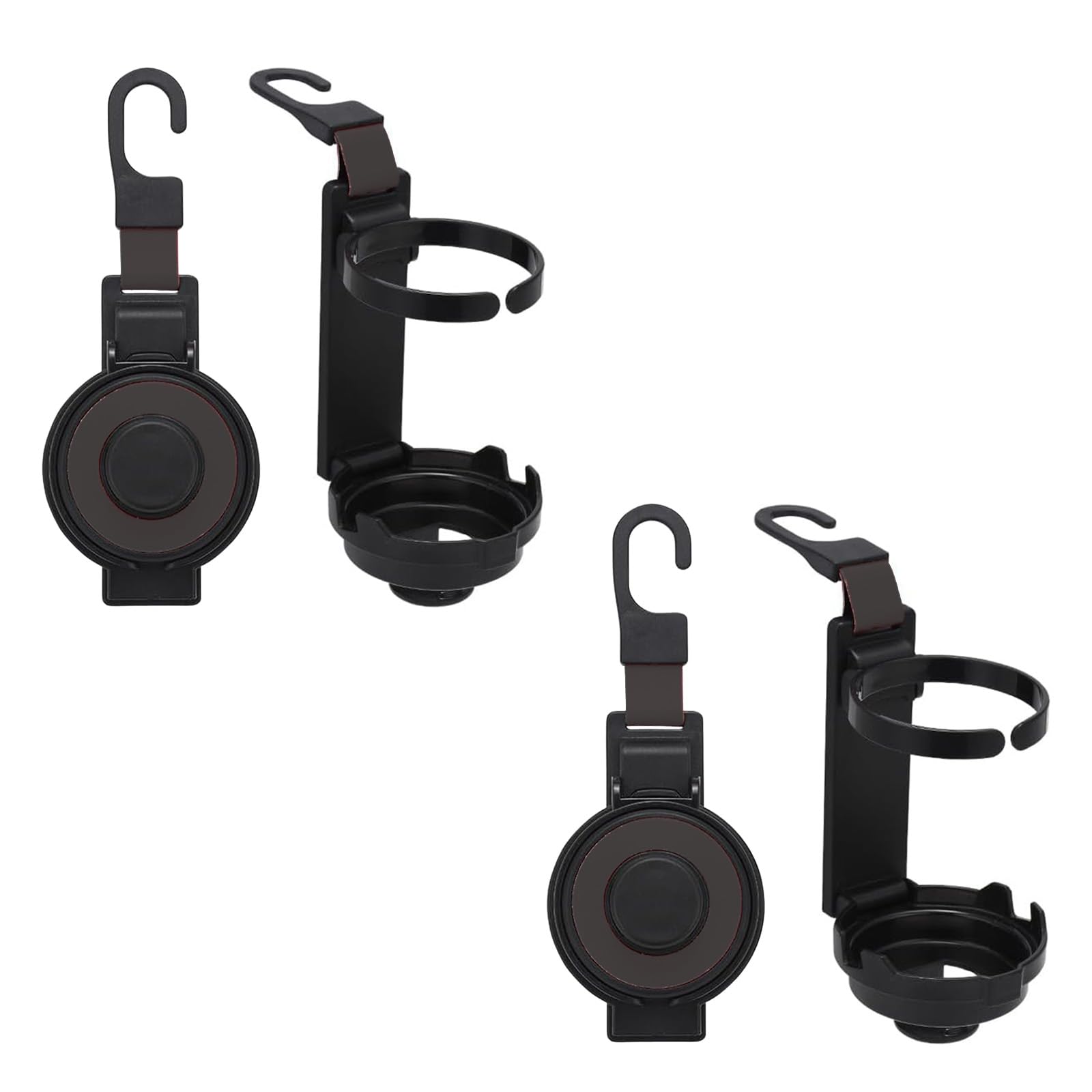 

[Набір з 2 штук] Автомобільний тримач для напоїв, Тримач для напоїв на заднє сидіння, Автомобільний 3-сторонній міні-автомобіль 2 drink holders чорний