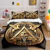 Golden Eye Triangle Decor Set Bedding Set With 1 Duvet Cover 2 Pillowcases Single Double King Queen, Gift