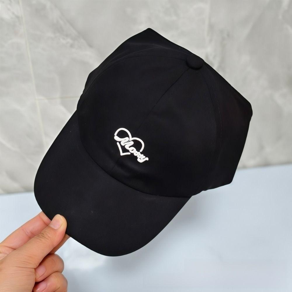 Solid Color Heart Embroidered Baseball Hat Breathable Visor Cap Parent-child Cap For Women Kids