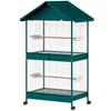 Birdcage on Wheels, Removable Divider, 4 Feeders 2 Perches, 2 Sliding Trays, 94 x 70 x 158 cm