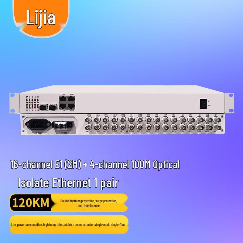 Lijia PDH Optical Transceiver with 16E1 and 4-Port Fast Ethernet