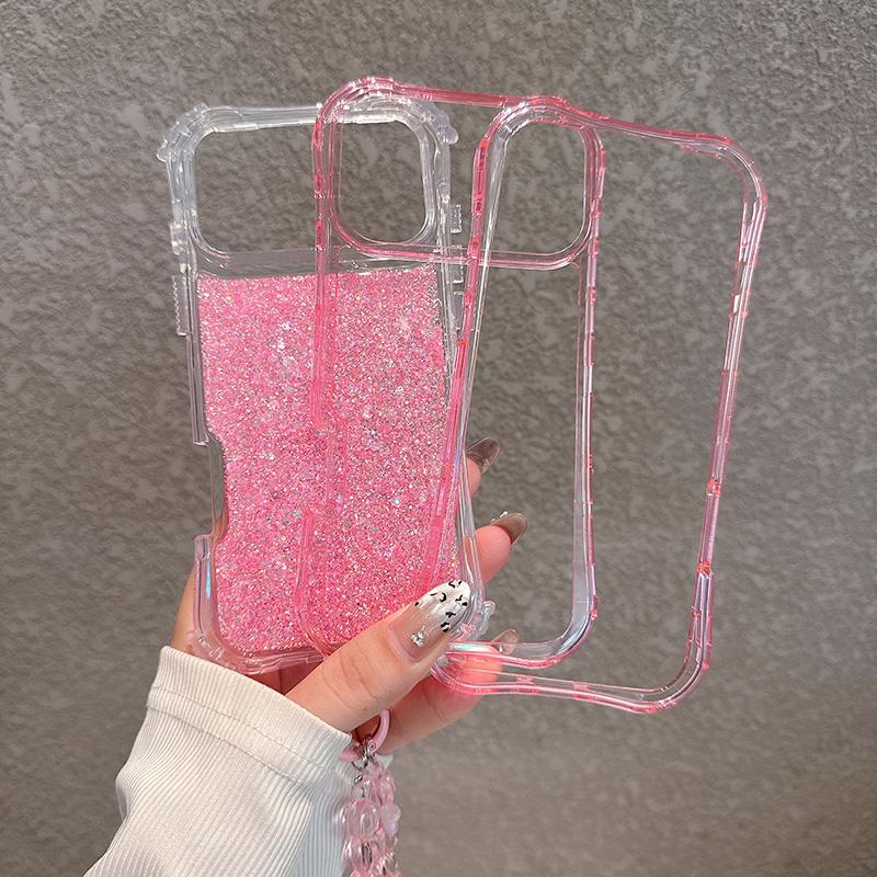 Flash Powder Resin 3IN1 Glitter Shockproof Case For iPhone 17 16 15 14 13 12 Pro Max Plus Magsafe Wireless Charging Cover