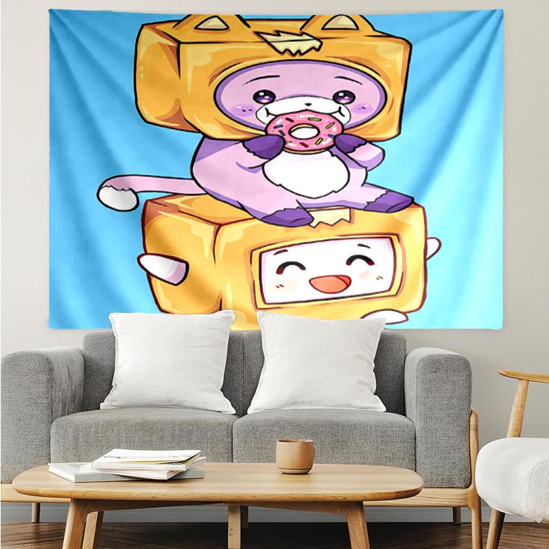LankyBox Print Tapestry, Backdrop, Easy Setup, Ideal for Bedroom, Office & Living Room, with Aesthetic Wall Hanging Decor.