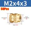50Pcs Double Twill Embedment Nuts Knurled Thread 3D Printer Accossory New Brass Insert Nut