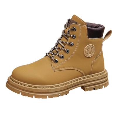 [FleurUneffe] Men's Engineer Boots Lace-Up Outdoor Boots Hiking Trekking Shoes (s192) (Yellow 27 Cm)