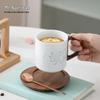 Nanshan Mr. Love Flower Translucent Ceramic Mug with Spoon and Coaster