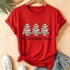 Women Oh, Christmas Tree Graphic T Shirt Vintage Aesthetic Tees Snack Cakes Christmas Print Short Sleeve Casual Streetwear Top