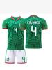 Kids' Mexico Football Jersey Set: Home No. 14 Hernandez & No. 22 Lozano.