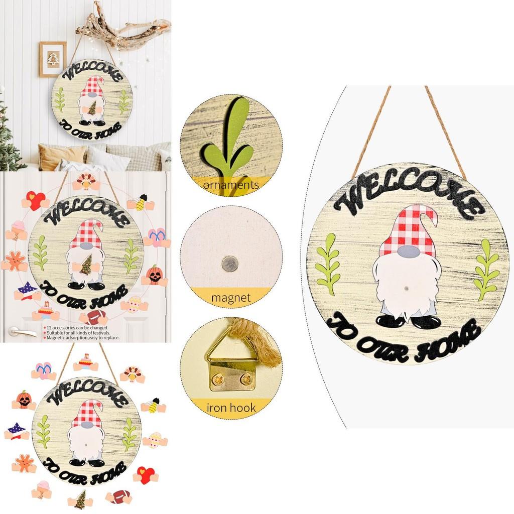 Charming Wooden Christmas Rudolph Door Hanger With Customizable Welcome Accessories For Festive Wall Decor