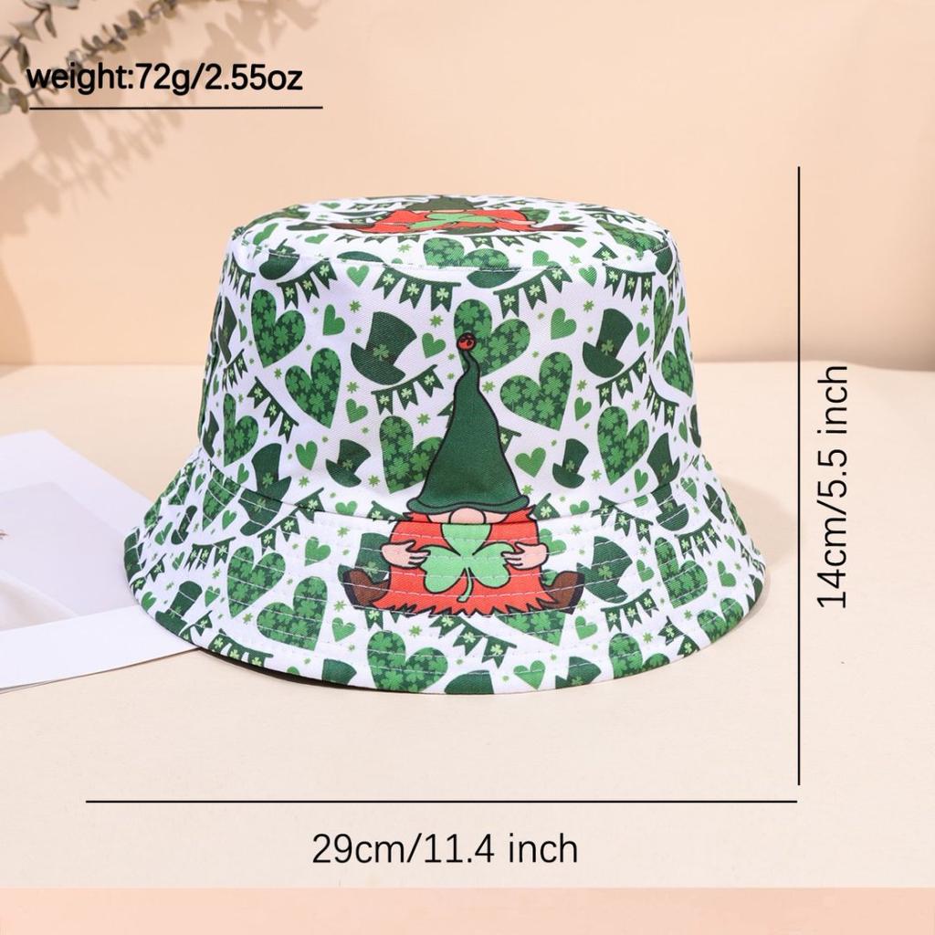 Double-Sided Bucket Hat Men And Women Fashion Print Sunshade Basin Hat Bucket Hat