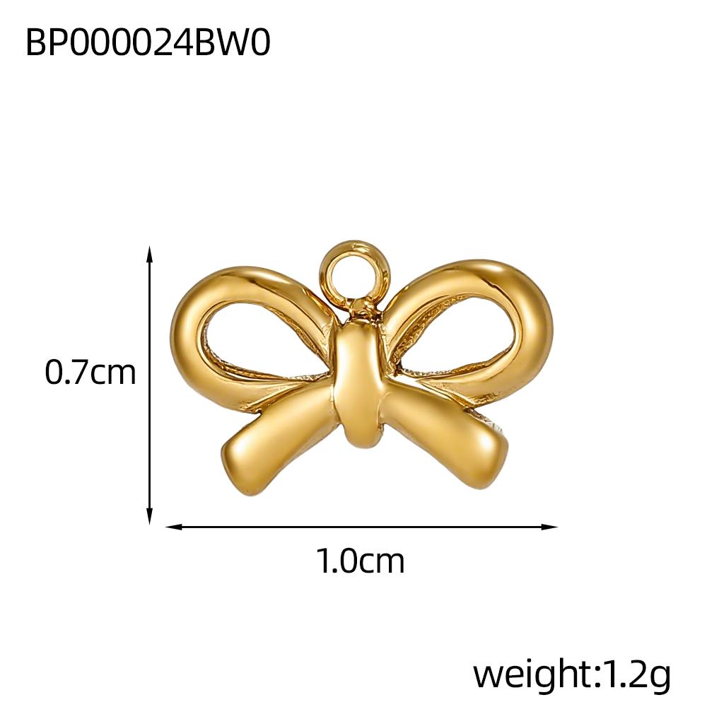 

CARLIDANA Trendy Stainless Steel Bow knot Pendant Multi Layer Textured Ribbon Charms Gold Plated Pendant for Women Jewelry Gift