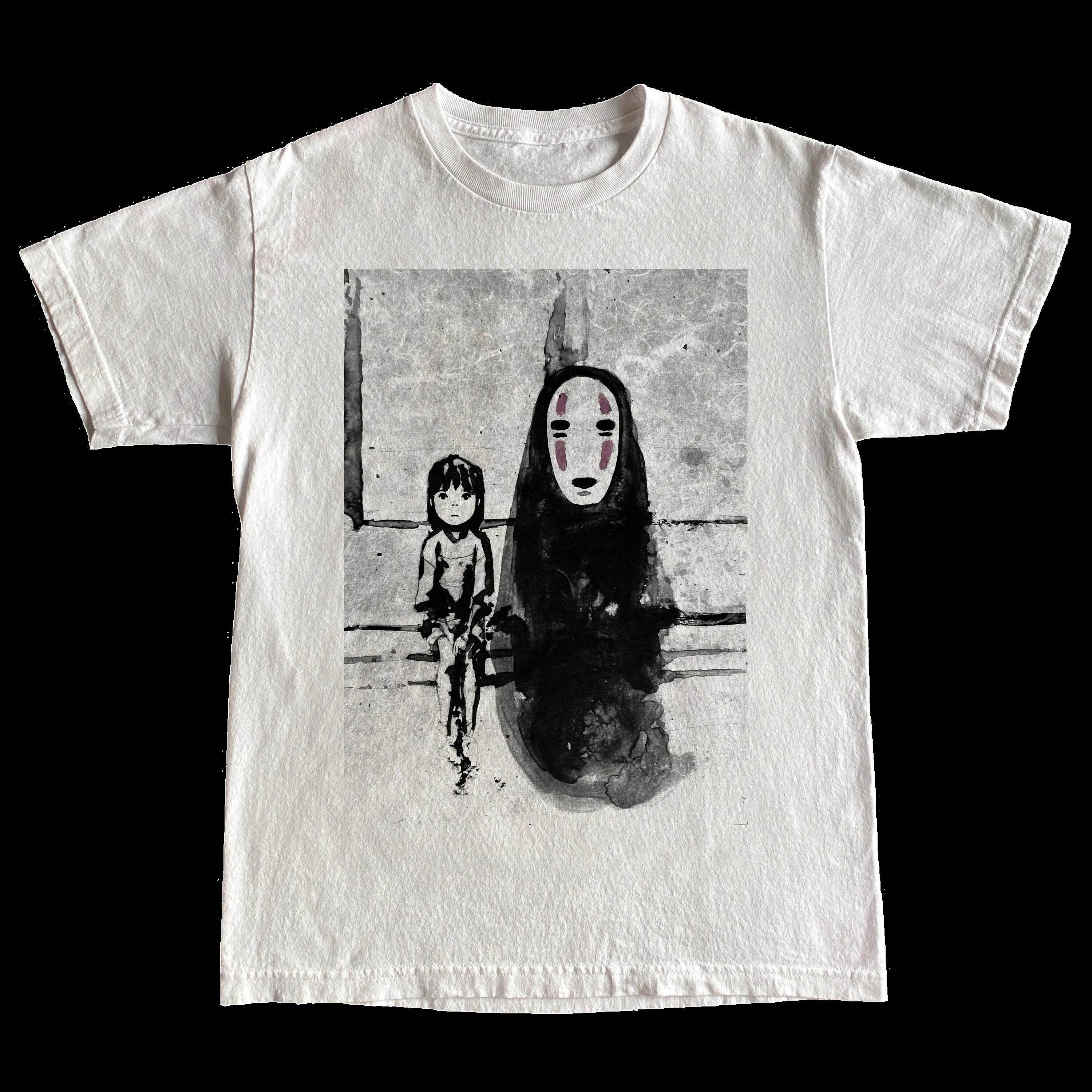 

2025 Чоловіча футболка Японське аніме Віднесені духами Вінтажна з коротким рукавом Вільна футболка Бавовняний принт Літня чоловіча футболка Топи Безкоштовна доставка L