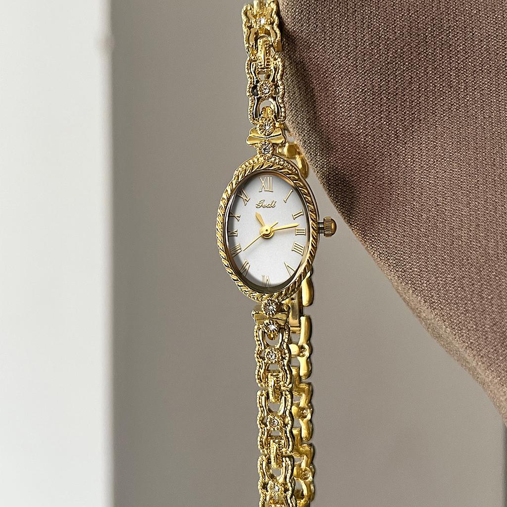 Gold Bracelet Dial, Fashionable And Exquisite Watch, Women'S High-Value Waterproof And Versatile Quartz Watch