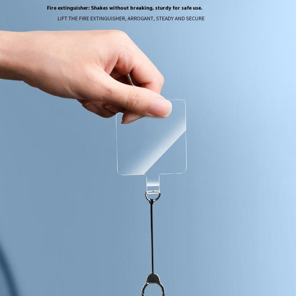 10Pcs 55 x 35mm Clear TPU Phone Tether Tab for Phone Case Ultra Thin Cellphone Lanyard Patch with Round Hole