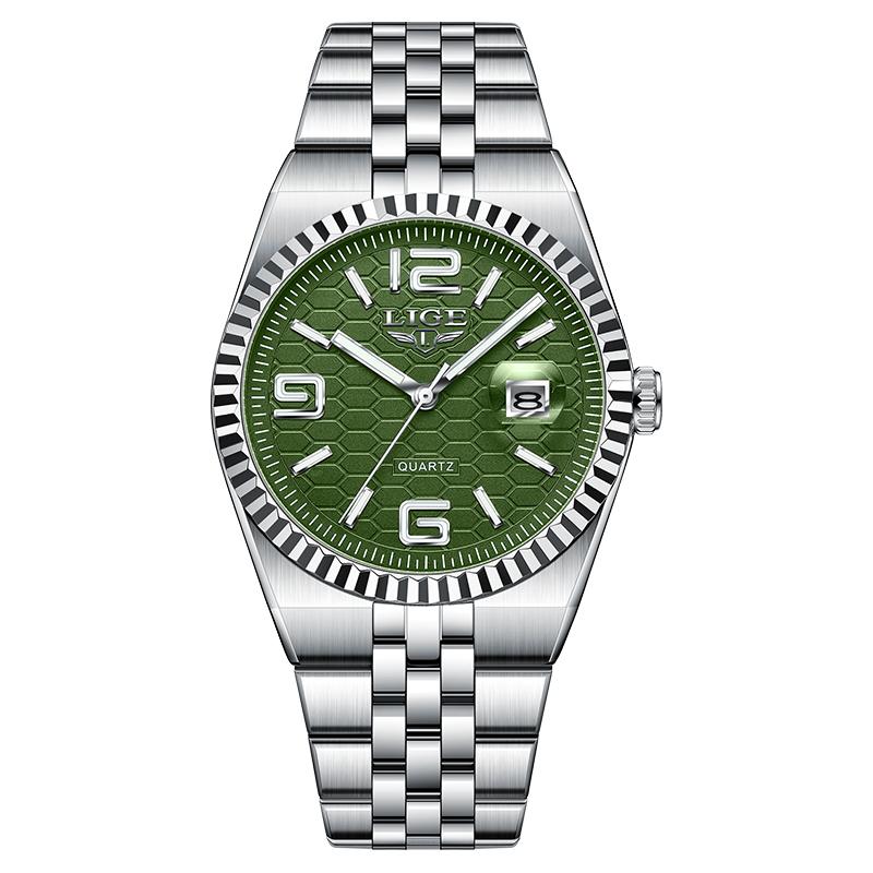 LIGE Business Mens Watches Elegant Quartz Wristwatches 30M Waterproof Luminous Steel Fashion Watches Mens Gifts Reloj Hombre