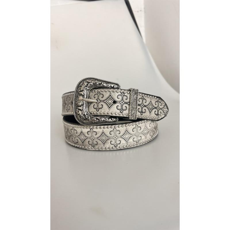 New Decadent and Trendy Millennial Girl, Retro Aged Rivet Embossed Belt, Central Asian Pin Buckle Belt for Women