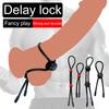 Penis Ring Adjustable Drawstring Safe Accumulate Happiness Reduce Desire Increase Joy Silicone Delay Ejaculation Lock Ring Rope for Male