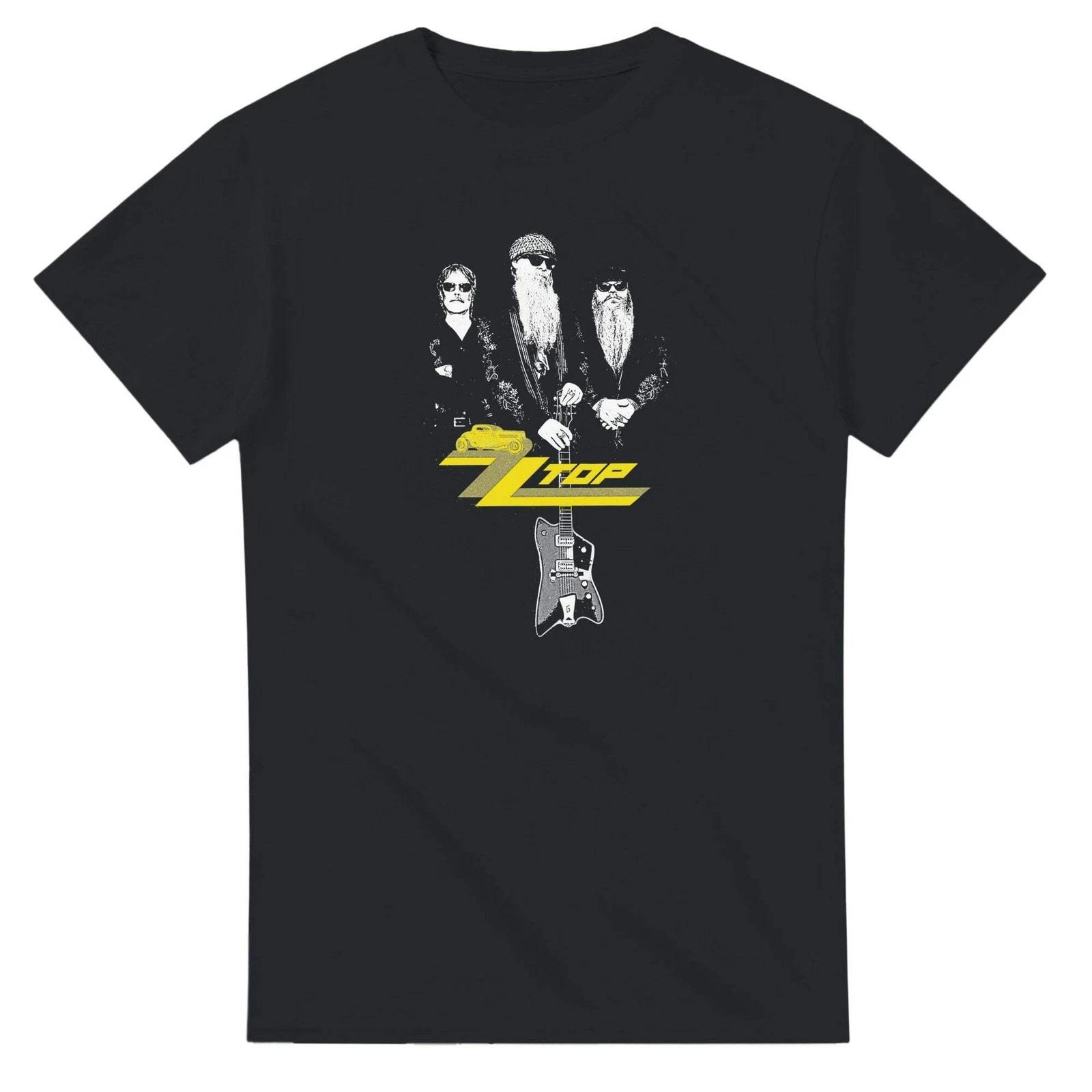 ZZ Top T-shirt - Classic Rock Band Tee,Unisex Cotton Shirt L