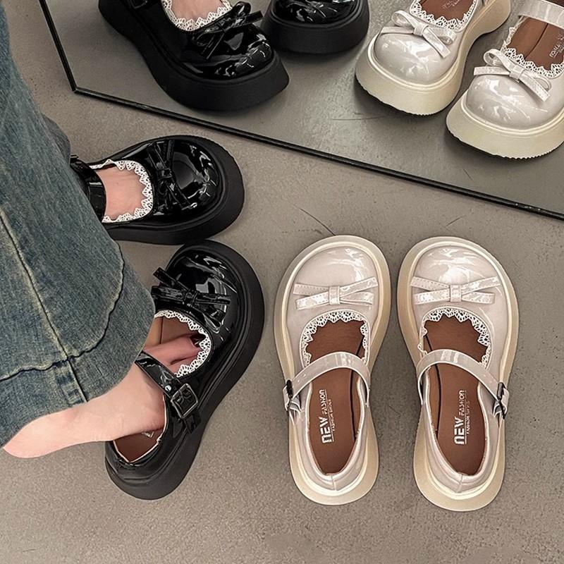 Retro Round Head Women's Loafers Spring and Summer New Platform Mary Jane Single Shoes Japanese Jk Lolita Small Leather Shoes