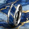 Luxuriöser königsblauer Marmor und goldgemustertes Ring Edelstahlringe für Damen Herren Ehering Schmuck Valentinstagsgeschenke