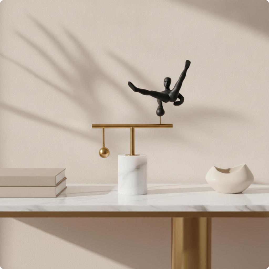 Acrobatic Figure Statue Minimalist Human Sculpture Decorative